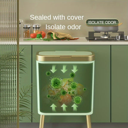 15L Odour-Sealing Trash Can with Flip-Top Lid | Modern Waste Bin for Kitchen and Bathroom Organization