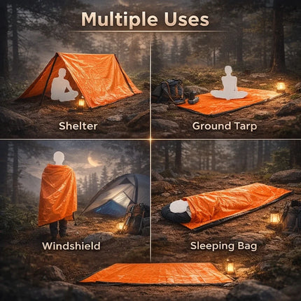 Emergency Sleeping Bag with Thermal Insulation | Lightweight Survival Gear for Cold Weather