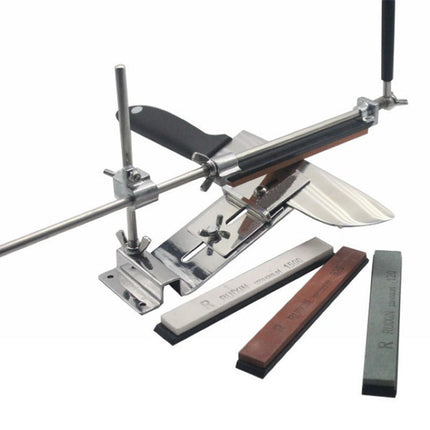 Knife Sharpening System with Coarse and Fine Stones, Fixed Angle Sharpener for Kitchen and Hunting Knives