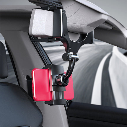 Universal Rearview Mirror Phone Holder with Adjustable Angle | Secure Viewing for Safe Driving