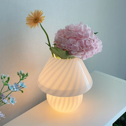Murano-Style Glass Mushroom Lamp with USB Power & Stepless Dimming | Elegant Ambient Light for Home Decor