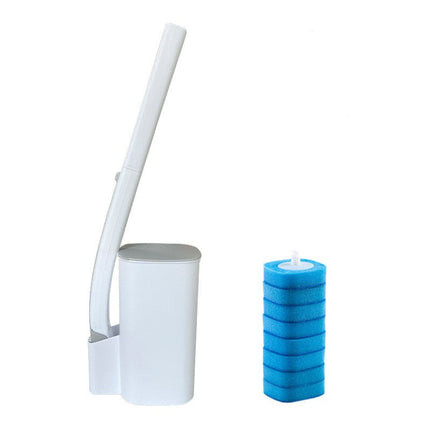 Disposable Toilet Brush with 24 Replacement Heads, Long Handle Water Soluble Cleaning Brush for Bathrooms