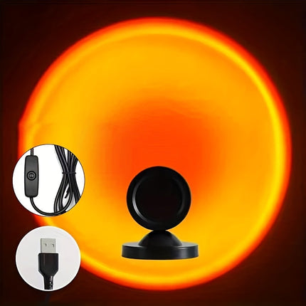 Sunset Projection Lamp with Adjustable Angle | USB Powered LED Ambient Light for Cozy Atmosphere