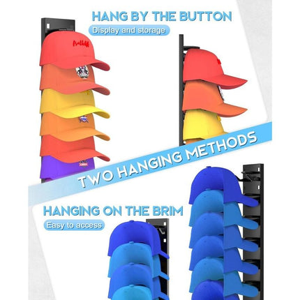 Wall Mounted Hat Rack 2 Pack, Hat Organizer for Baseball Caps – image 4