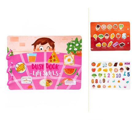 Toddler Busy Book, Interactive Quiet Book with Matching Numbers, Shapes and Animal Activities, 4 Themes for Preschool Learning at Home