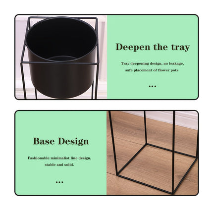 Metal Indoor Plant Stand with Modern Rectangular Frame | Durable Space-Saving Holder for Elegant Indoor Display