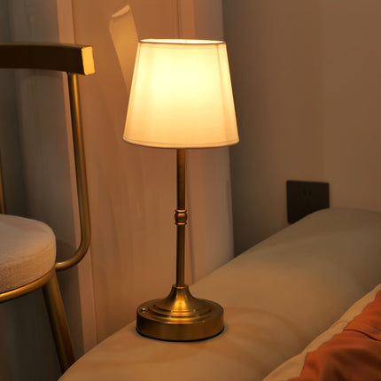 Dimmable Cordless Table Lamp with Touch Control | Elegant Brushed Metal Design for Soft Ambient Lighting