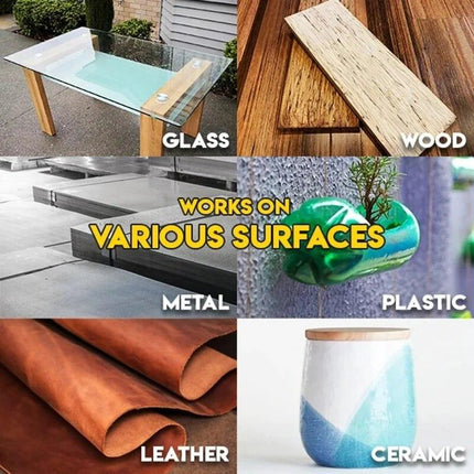 Instant Super Glue for Ceramic, Glass, Leather and Plastic, Strong Repair Adhesive for Shoes, Toys, Kitchenware and Furniture