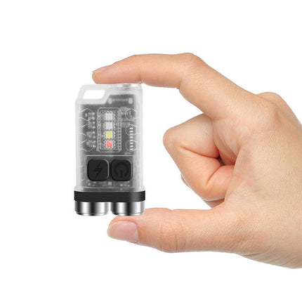 Rechargeable Keychain Flashlight with USB C Charging, IP65 Water Resistant Mini Pocket Torch with Multiple Light Modes and Glow in the Dark Body