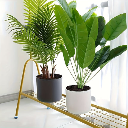 Modern Round Planter with Detachable Wooden Legs | Lightweight Plastic Pot for Indoor & Outdoor Decor