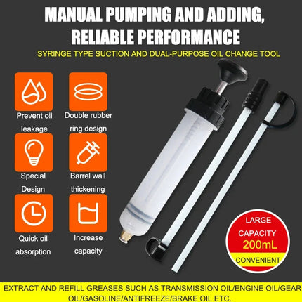 Oil Extractor Pump Syringe, Manual Siphon Pump and Fluid Transfer Pump