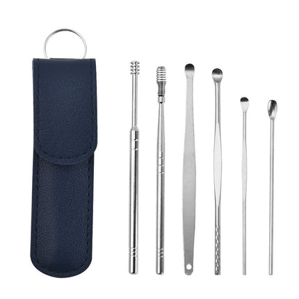 Stainless Steel Ear Cleaning Tool Set, Reusable Polished Ear Picks, Portable Ear Care Kit, 5 Color Options