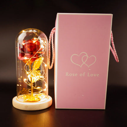 Decorative Sparkly Rose Ornament with 6 Colour Options, Never Fade Faux Rose for Shelf, Desk and Gift Display