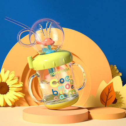 Whale Shaped Baby Straw Cup with Leak-Proof Seal, BPA-Free Body, Silicone Straw and Handles for Toddlers