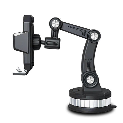 Car Phone Holder for Dashboard with 360 Degree Rotation, Telescopic 4 to 6.5 Inch Arm and Suction Cup Mount