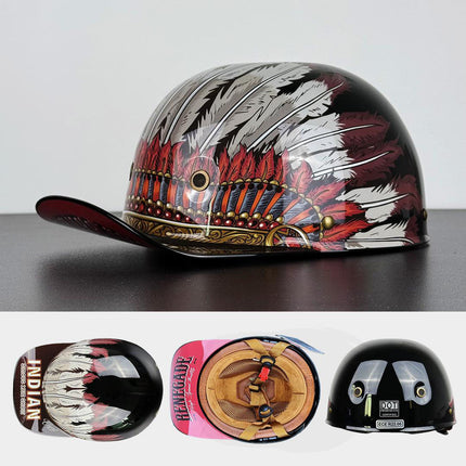 Baseball Cap Motorcycle Helmet, Half Helmet with Quick Release Strap – image 8