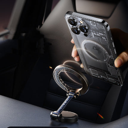 Car Phone Mount, Magnetic Hands Free Holder That Fits All Mobile Phones and Car Models, Switch Modes One Handed