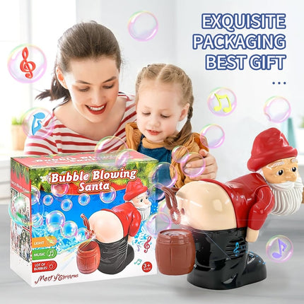 Bubble Machine, Santa Bubble Blower with Lights and Music, Fart Machine, Christmas Toys, Funny Christmas Gift