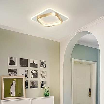 Modern Square LED Ceiling Light with Polished Finish | Warm White Illumination for Bedrooms and Hallways