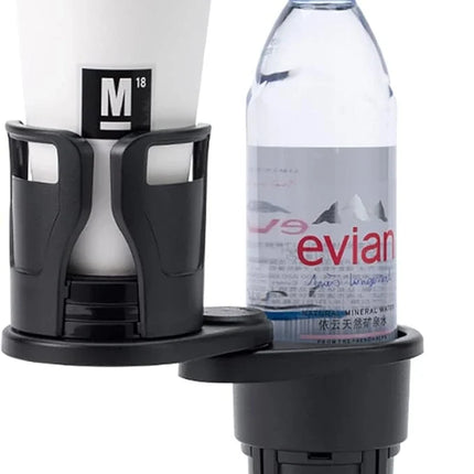 Car Cup Holder Expander with Adjustable Diameter, Double Layer Drink Holder for Bottles, Cans, Mugs and Snack Trays