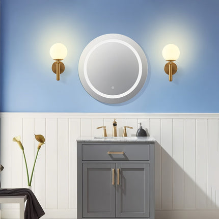 Modern Glass Globe Wall Sconce with Polished Metal Finish | Elegant Illumination for Bedrooms and Living Spaces