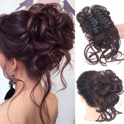 Messy Bun Hair Pieces, Curly Bun Hair Scrunchie with Elastic Band