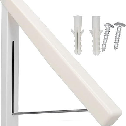 Wall Mounted Folding Clothes Drying Rack, Space Saving Laundry Hanger that Folds Flat, Mounting Hardware Included