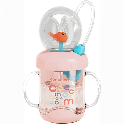 Whale Shaped Baby Straw Cup with Leak-Proof Seal, BPA-Free Body, Silicone Straw and Handles for Toddlers