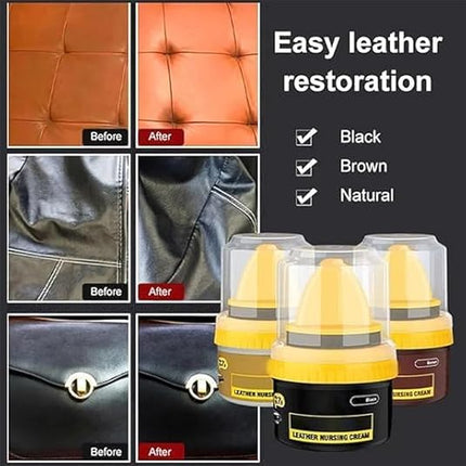 Leather Repair Cream for Shoes, Bags and Jackets, Scuff Cover Polish that Restores Shine and Faded Color