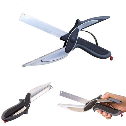 2-in-1 Cutting Board Scissors, Kitchen Shears with Slicing Surface for Vegetables, Bread and Meat, Cut Over the Plate