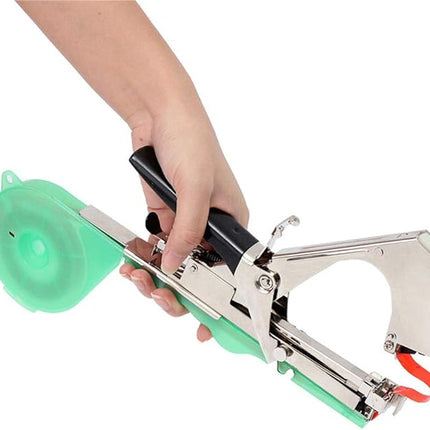 Plant Tying Machine for Garden Plants and Stems, Squeeze Action Tool with Tape and Staples, Ties Plants 5 Times Faster