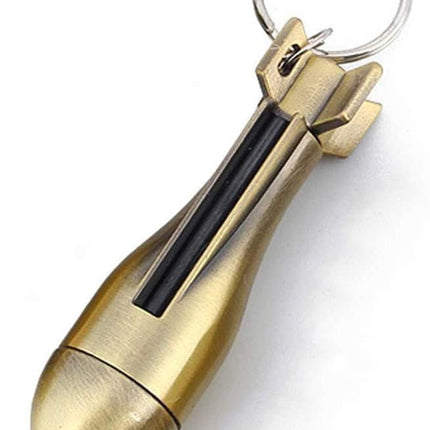 Kerosene Keychain Lighter, Windproof Refillable Permanent Match Fire Starter with Magnesium Strike Strip for Camping