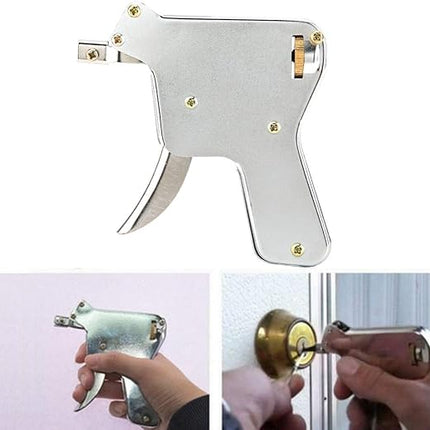 Lock Pick Gun, Manual Pin Tumbler Picking Tool with Ergonomic Grip, for Padlocks and Door Locks You Own