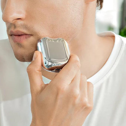 Mini Electric Shaver with Precision Blades, USB Powered Travel Razor in Orange, Blue or Silver for Quick Everyday Grooming
