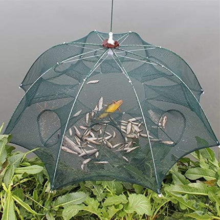 Collapsible Fishing Net Trap with Multiple Entry Points, Foldable Crab and Fish Trap Cage in 6, 8 and 10 Side Models