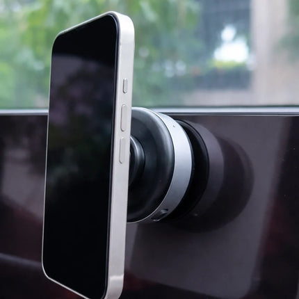 Magnetic Phone Mount for Car, Vacuum Suction Cup with Twist Locking Ring, Rotates 360 Degrees, Leaves No Residue
