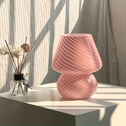 Murano-Style Glass Mushroom Lamp with USB Power & Stepless Dimming | Elegant Ambient Light for Home Decor