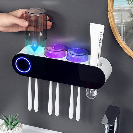 UV Sanitizer Toothbrush Holder with Smart Sensor Design | Compact Organizer for Clean and Hygienic Oral Care