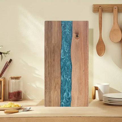 Resin River Cutting Board with Durable Acacia Wood | Stylish Serving Board for Meats and Cheeses