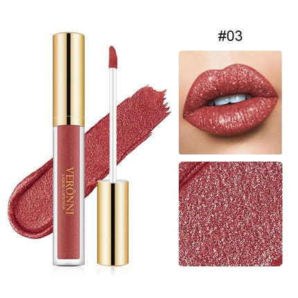 Lip Gloss, Waterproof Non Sticky Lip Gloss with Diamond Shimmer
