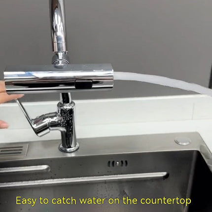 Kitchen Sink Faucet with 3 Spray Modes, Waterfall and High Pressure Tap with 360 Degree Swivel