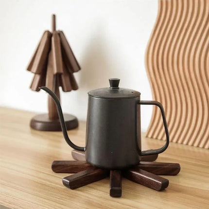 Walnut Wood Table Mat with Heat-Resistant Finish | Elegant Protection for Dining