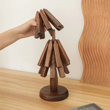 Walnut Wood Table Mat with Heat-Resistant Finish | Elegant Protection for Dining