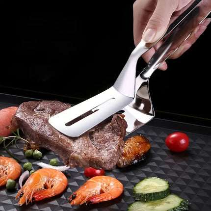 Silicone Kitchen Spatula, 2-in-1 Heat-Resistant Non-Stick Turner with Thin Beveled Edge for Eggs, Pancakes and Fish