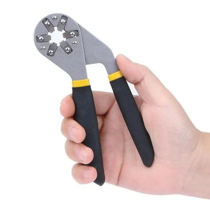 Self Adjusting Wrench with Self Tightening Jaws for Nuts and Bolts, Red and Yellow Universal Spanner for DIY Home Repairs