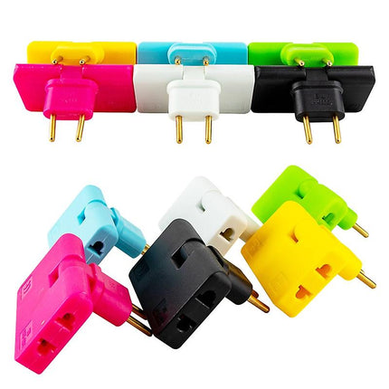 180 Degree Rotating Outlet Extender with 3 Outlets, Swivel Wall Plug Adapter for Behind Furniture, Dorms, 6 Colours