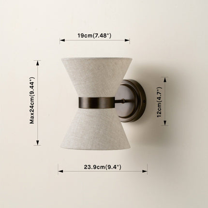 Wall Light with Natural Linen Shade and Aged Bronze Finish | Elegant Illumination for Cozy Atmospheres