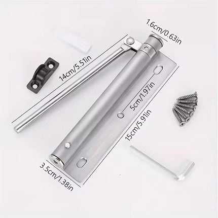 Automatic Door Closer for Home, Office and Shop Doors, Self Closing Hardware in Silver or Black for Quiet, Private Rooms