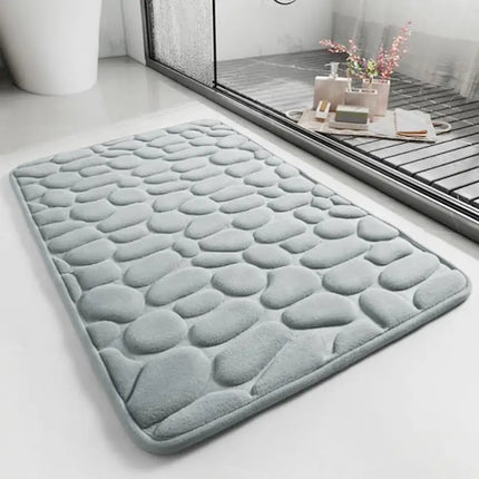 Water-Absorbent Pebble Bath Rug | Natural Stone Design for Ultimate Comfort