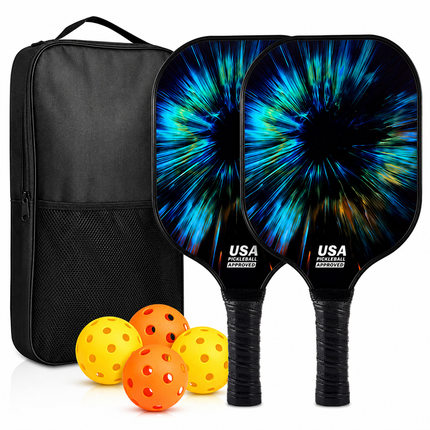 Pickleball Paddle Set with Lightweight Graphite Paddles & Balls | Complete Set for Easy Play and Comfort